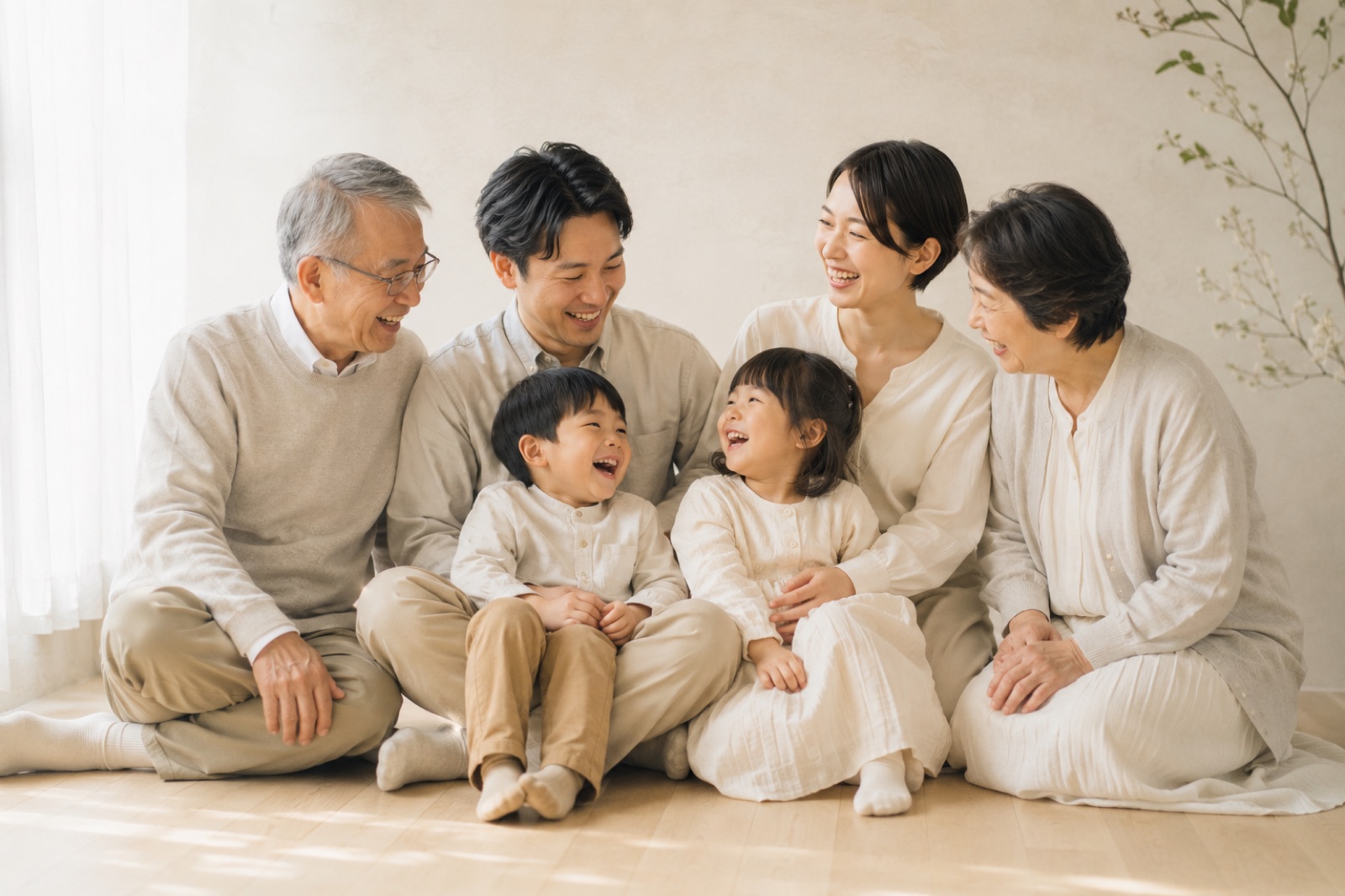 三世代の家族写真